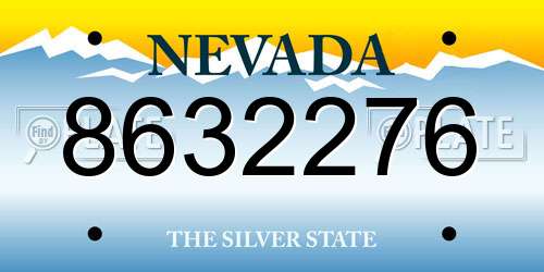 8632276 Nevada License Plate