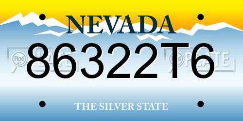 86322T6 Nevada License Plate
