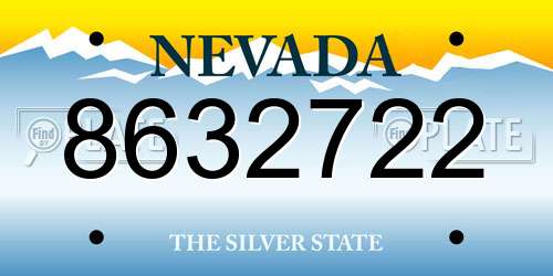 8632722 Nevada License Plate