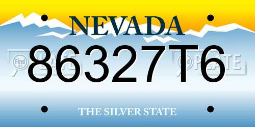 86327T6 Nevada License Plate