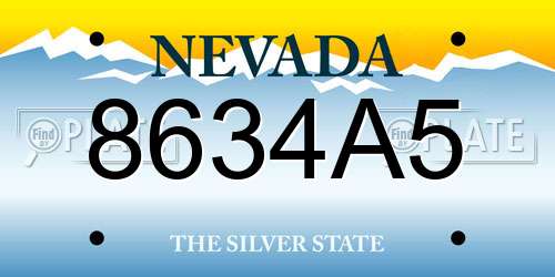 8634A5 Nevada License Plate
