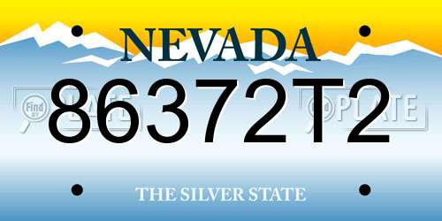 86372T2 Nevada License Plate