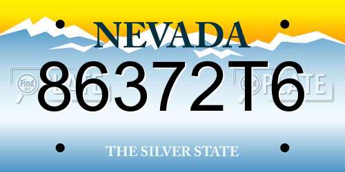 86372T6 Nevada License Plate