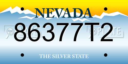 86377T2 Nevada License Plate