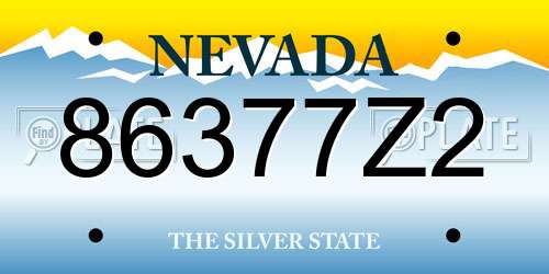 86377Z2 Nevada License Plate