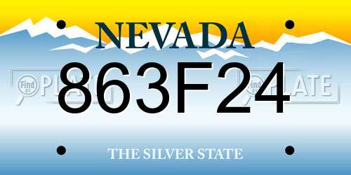863F24 Nevada License Plate