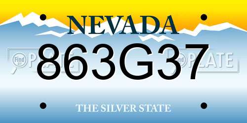 863G37 Nevada License Plate