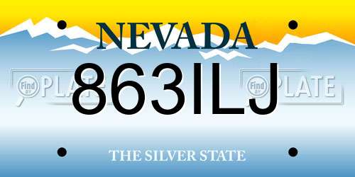 863ILJ Nevada License Plate