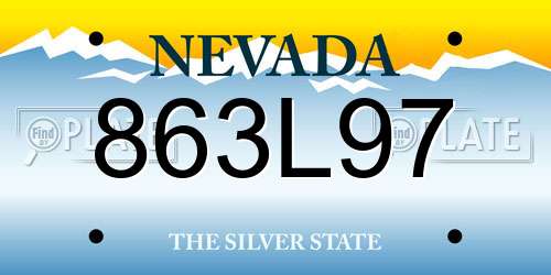 863L97 Nevada License Plate