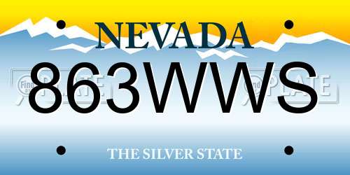 863WWS Nevada License Plate