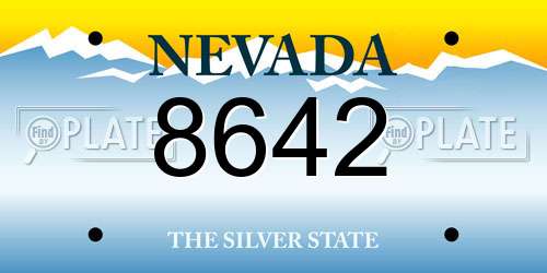 8642 Nevada License Plate