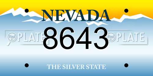 8643 Nevada License Plate