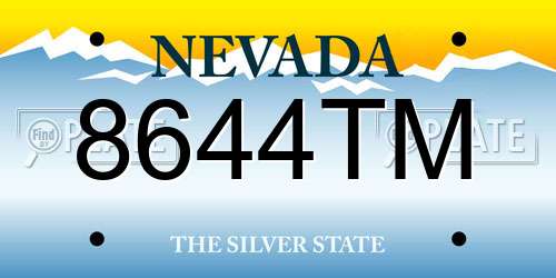 8644TM Nevada License Plate