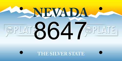 8647 Nevada License Plate