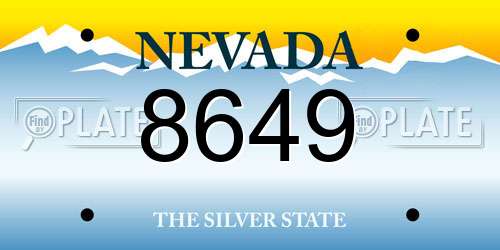 8649 Nevada License Plate