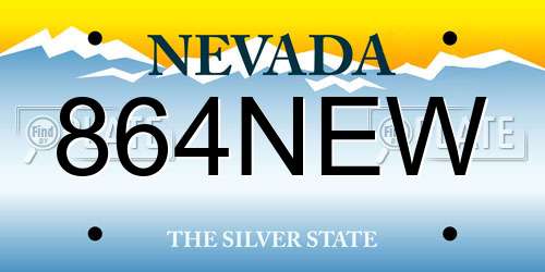864NEW Nevada License Plate