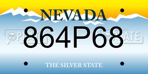 864P68 Nevada License Plate