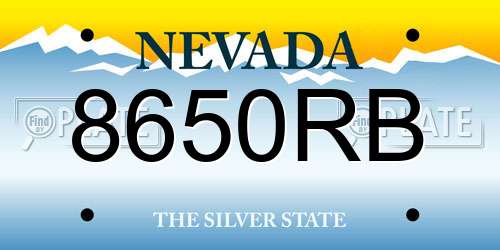 8650RB Nevada License Plate