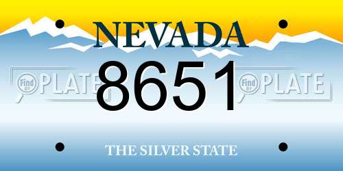 8651 Nevada License Plate