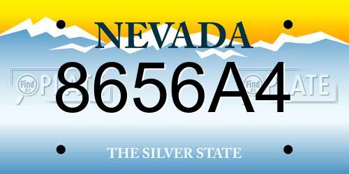 8656A4 Nevada License Plate