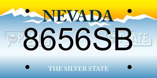 8656SB Nevada License Plate
