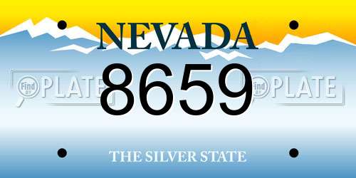 8659 Nevada License Plate