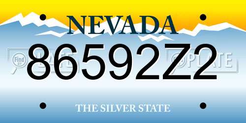 86592Z2 Nevada License Plate