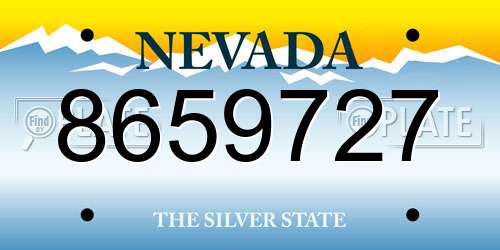 8659727 Nevada License Plate