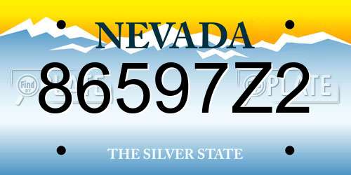 86597Z2 Nevada License Plate
