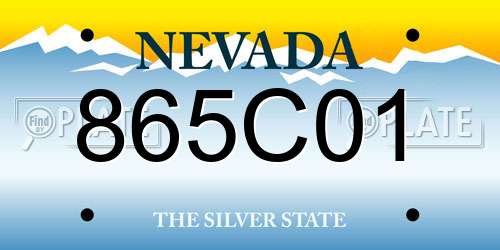 865C01 Nevada License Plate