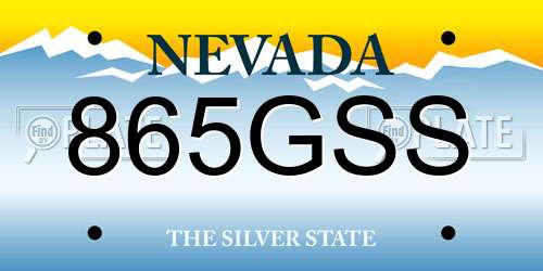 865GSS Nevada License Plate