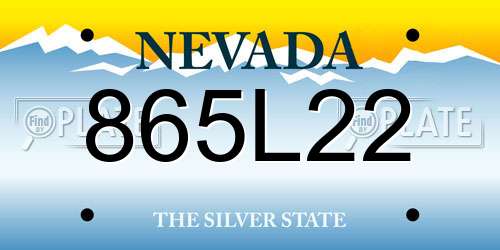 865L22 Nevada License Plate