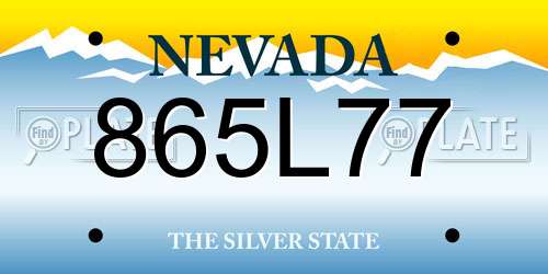 865L77 Nevada License Plate