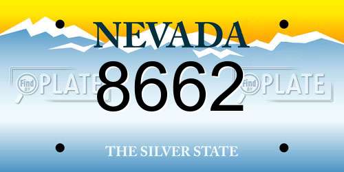 8662 Nevada License Plate