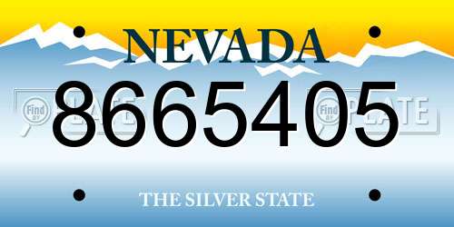 8665405 Nevada License Plate