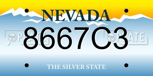 8667C3 Nevada License Plate