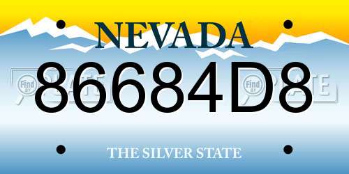 86684D8 Nevada License Plate