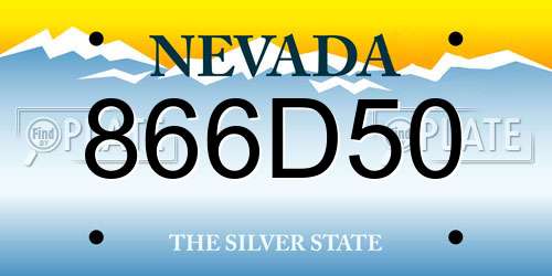 866D50 Nevada License Plate