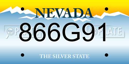 866G91 Nevada License Plate