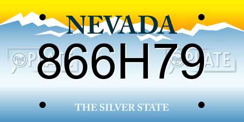 866H79 Nevada License Plate