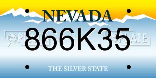 866K35 Nevada License Plate