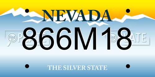 866M18 Nevada License Plate
