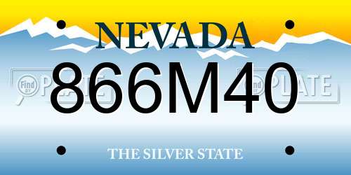 866M40 Nevada License Plate