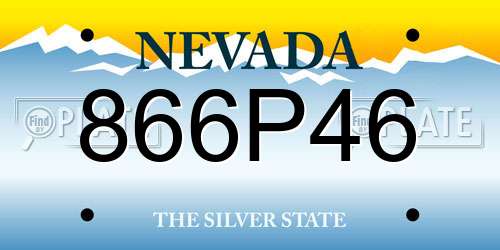 866P46 Nevada License Plate