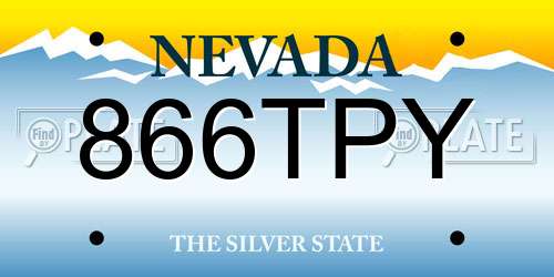 866TPY Nevada License Plate
