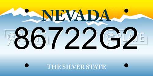 86722G2 Nevada License Plate