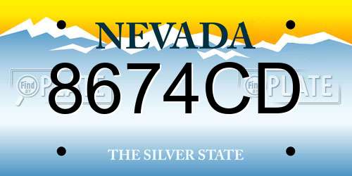 8674CD Nevada License Plate