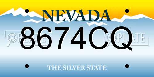 8674CQ Nevada License Plate