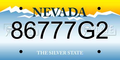 86777G2 Nevada License Plate