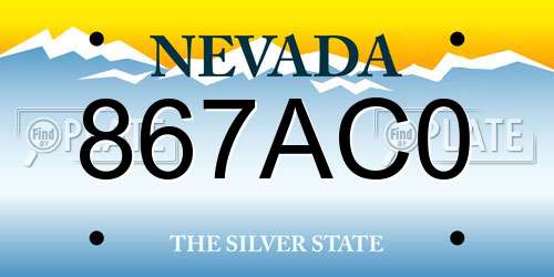 867AC0 Nevada License Plate
